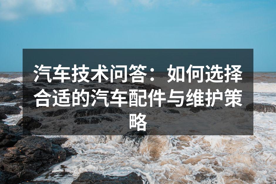 专业汽车配件选择指南